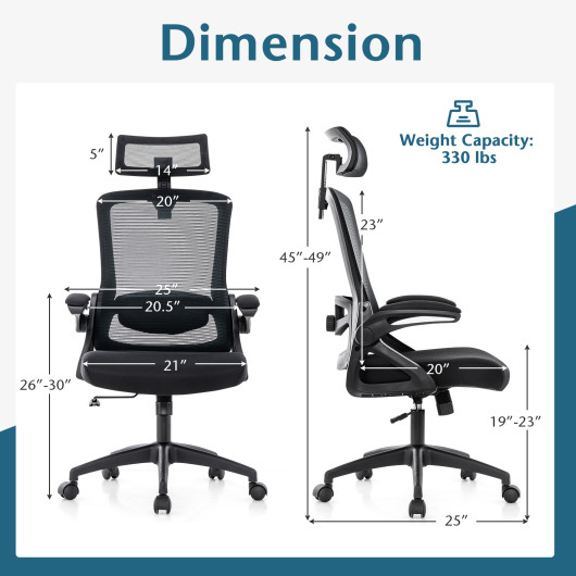 Ergonomic Office Chair with Adjustable Lumbar Support and Headrest