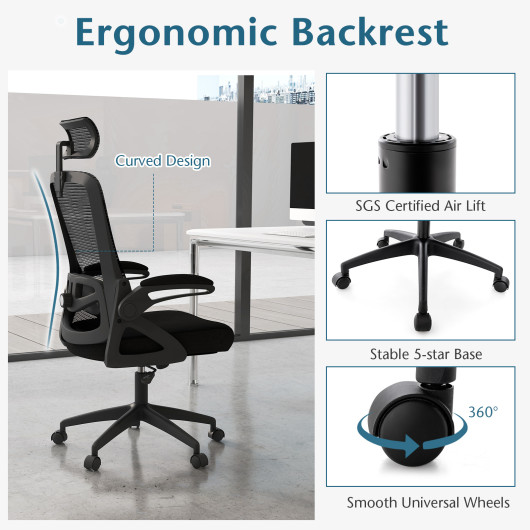 Ergonomic Office Chair with Adjustable Lumbar Support and Headrest