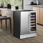 Dual Zone Beverage and Wine Cooler with LED Lighting
