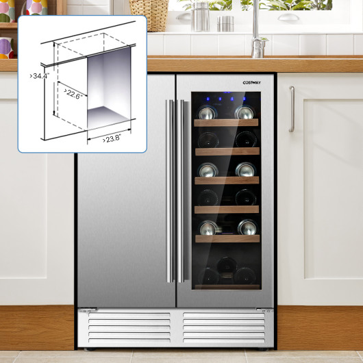 Dual Zone Beverage and Wine Cooler with LED Lighting - Image 2