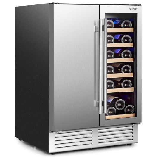 Dual Zone Beverage and Wine Cooler with LED Lighting - Image 3