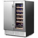 Dual Zone Beverage and Wine Cooler with LED Lighting