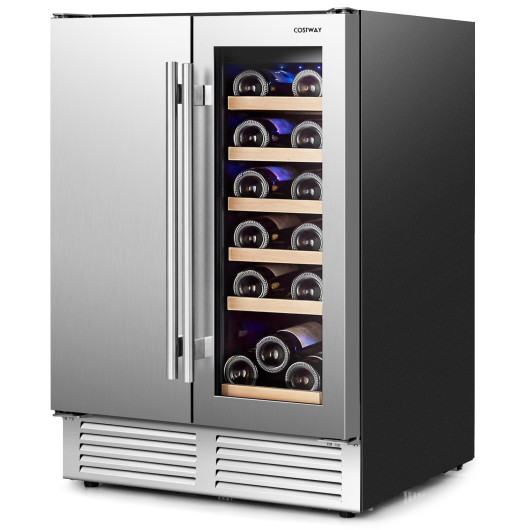 Dual Zone Beverage and Wine Cooler with LED Lighting - Image 4