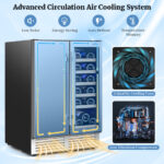 Dual Zone Beverage and Wine Cooler with LED Lighting