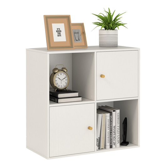 Compact 3-Tier Bookcase with Cabinets and Anti-Tipping Kits