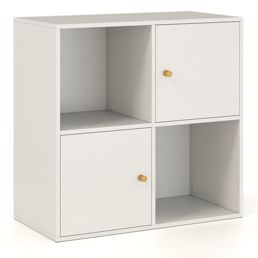Compact 3-Tier Bookcase with Cabinets and Anti-Tipping Kits