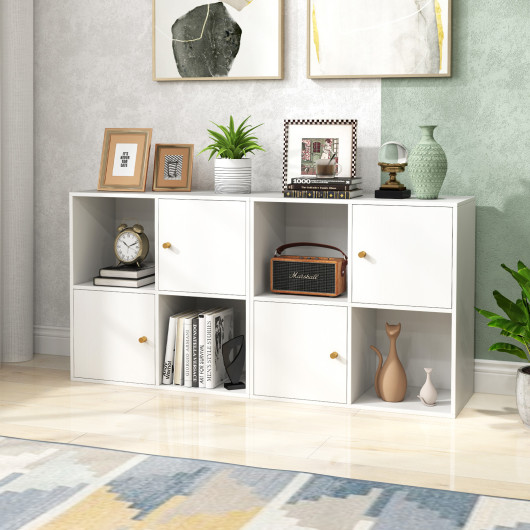 Compact 3-Tier Bookcase with Cabinets and Anti-Tipping Kits