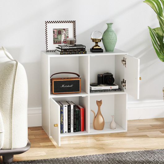 Compact 3-Tier Bookcase with Cabinets and Anti-Tipping Kits