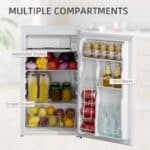 Compact Mini Fridge Freezer 3.2 Cu. Ft Adjustable White