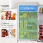 Compact Mini Fridge Freezer 3.2 Cu. Ft Adjustable White