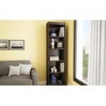 Tall Chocolate Brown 71-Inch 5-Shelf Wood Finish Bookcase
