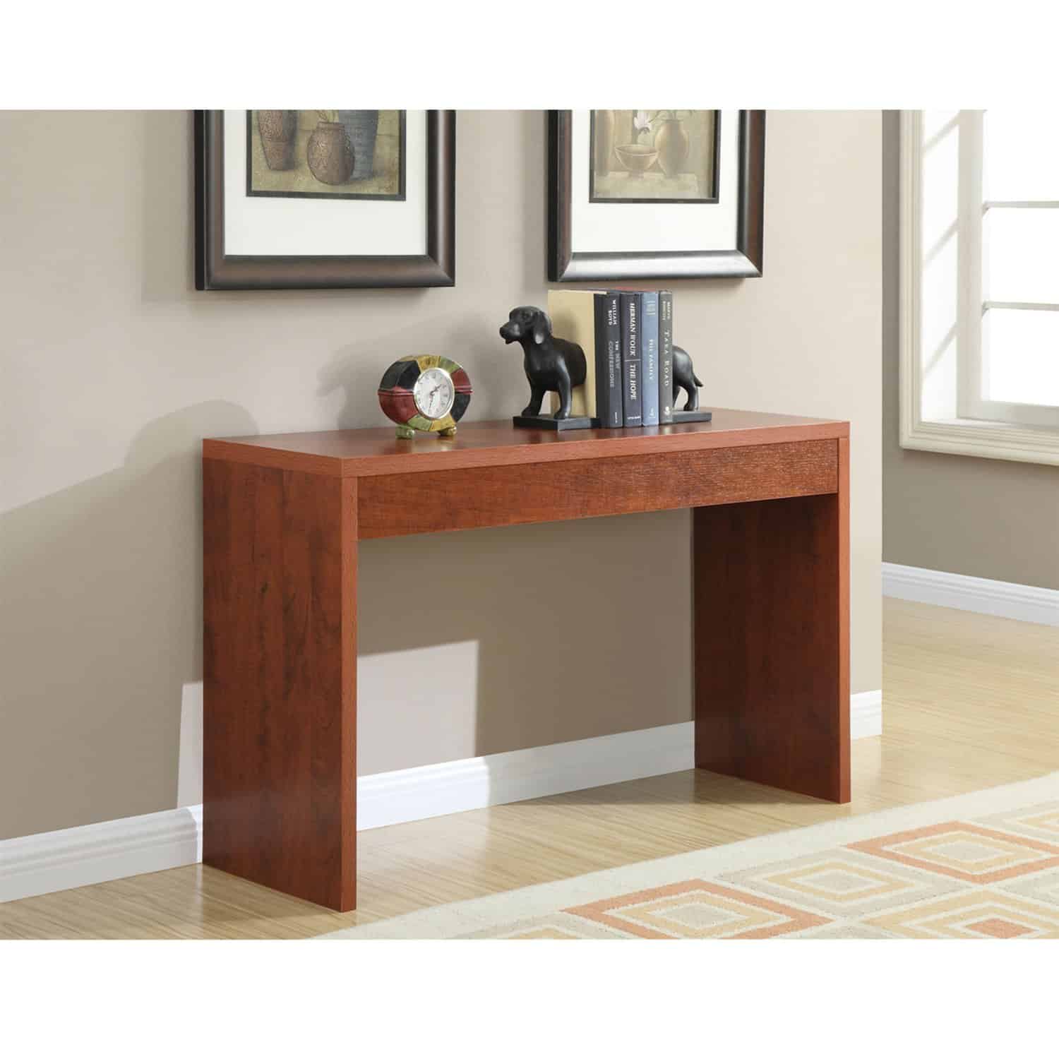 Cherry Finish Modern Console Table for Living Room or Entryway