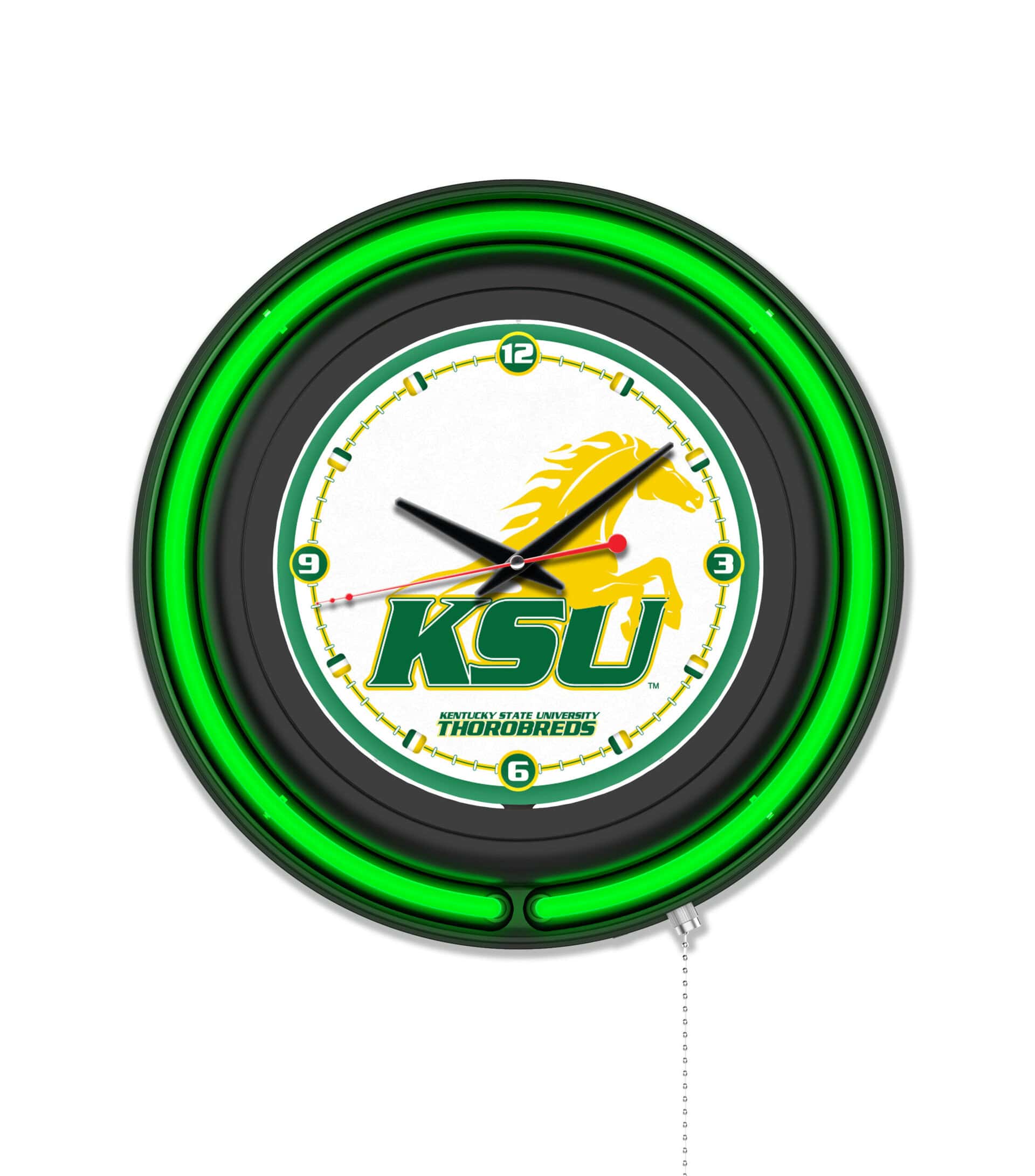 Kentucky State University 15-Inch Neon Logo Clock in Black