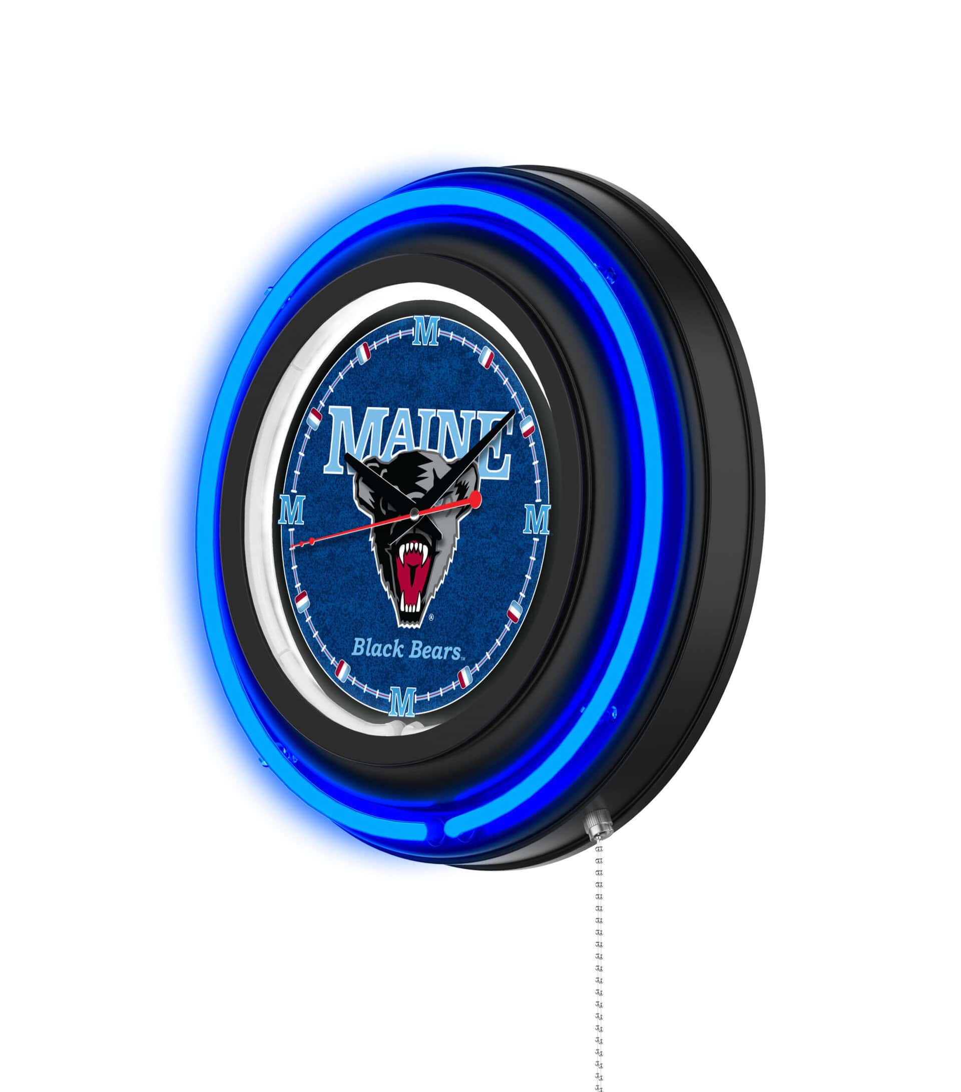 University of Maine 15-Inch Neon Logo Clock in Black