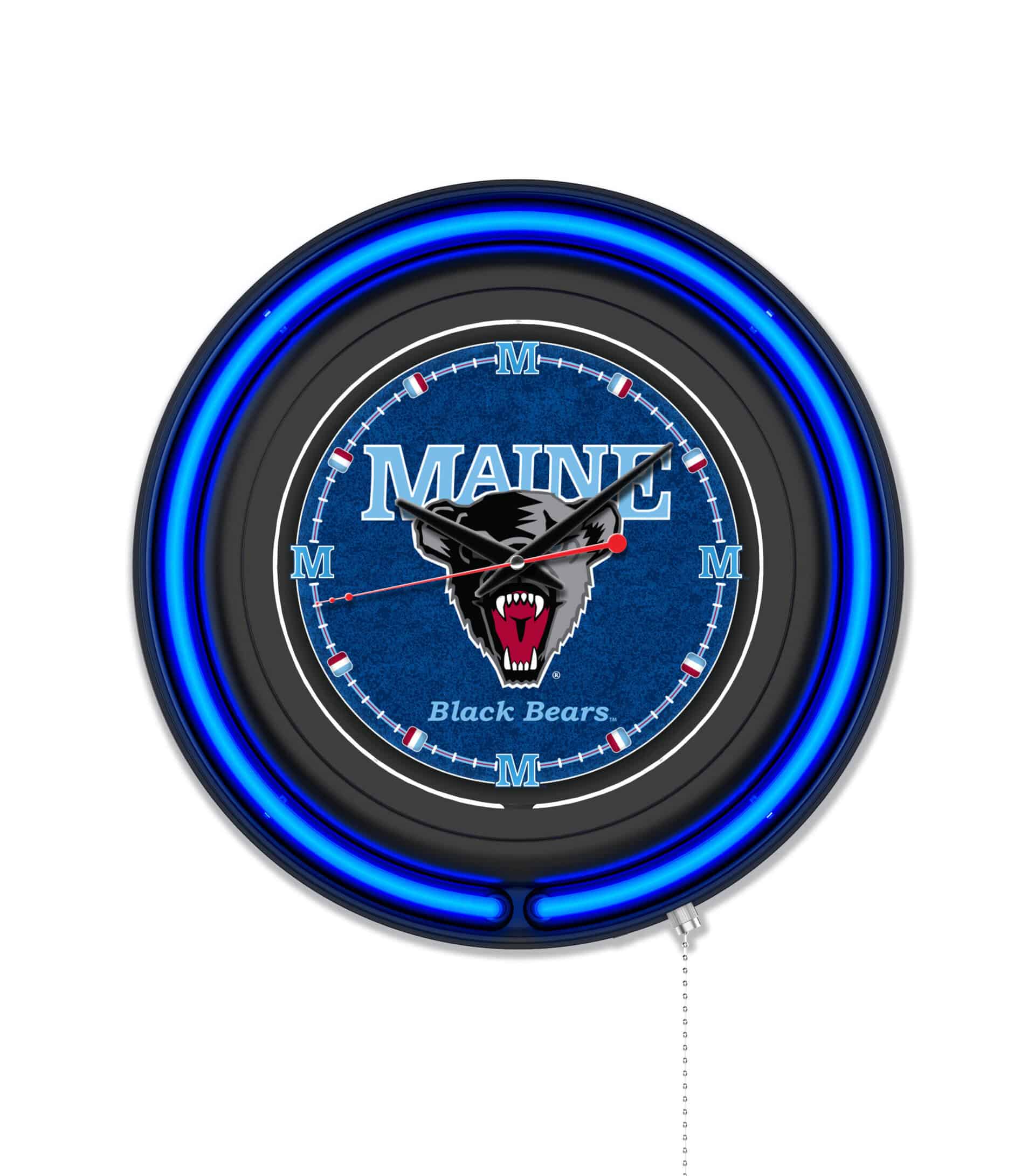 University of Maine 15-Inch Neon Logo Clock in Black