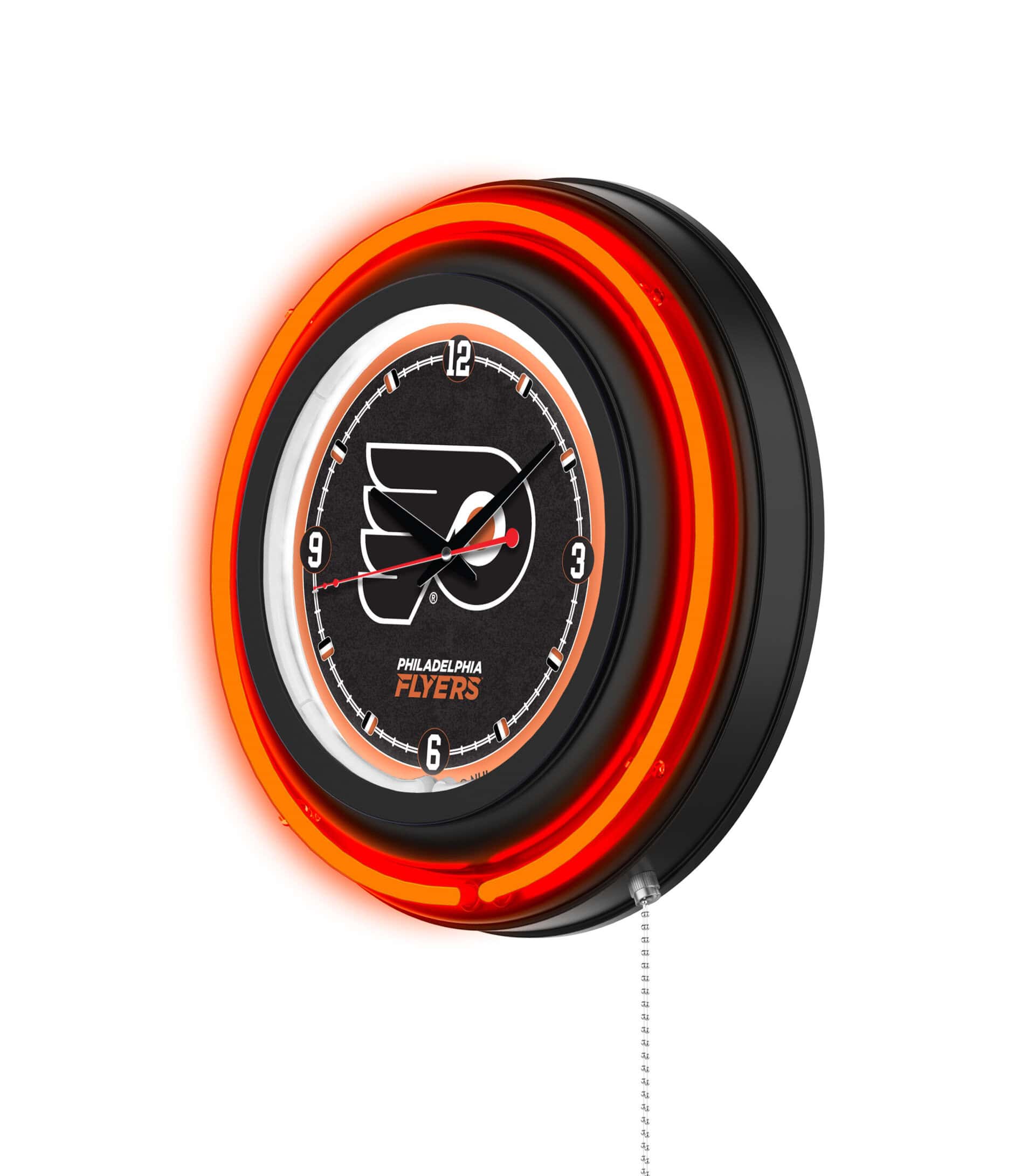 Philadelphia Flyers 15-Inch Neon Logo Clock in Black