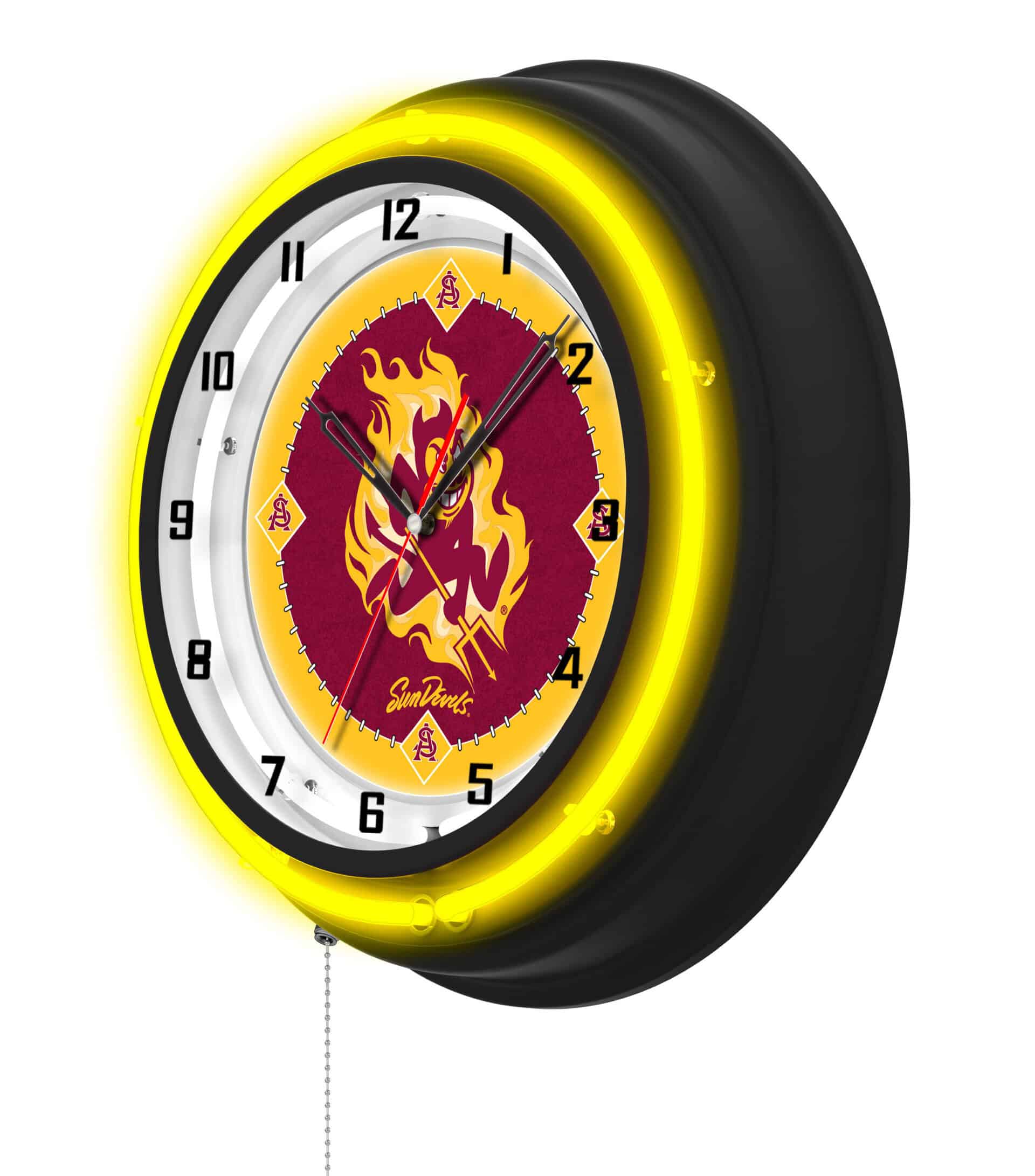Arizona State University (Sparky) 19-Inch Neon Logo Clock in Black