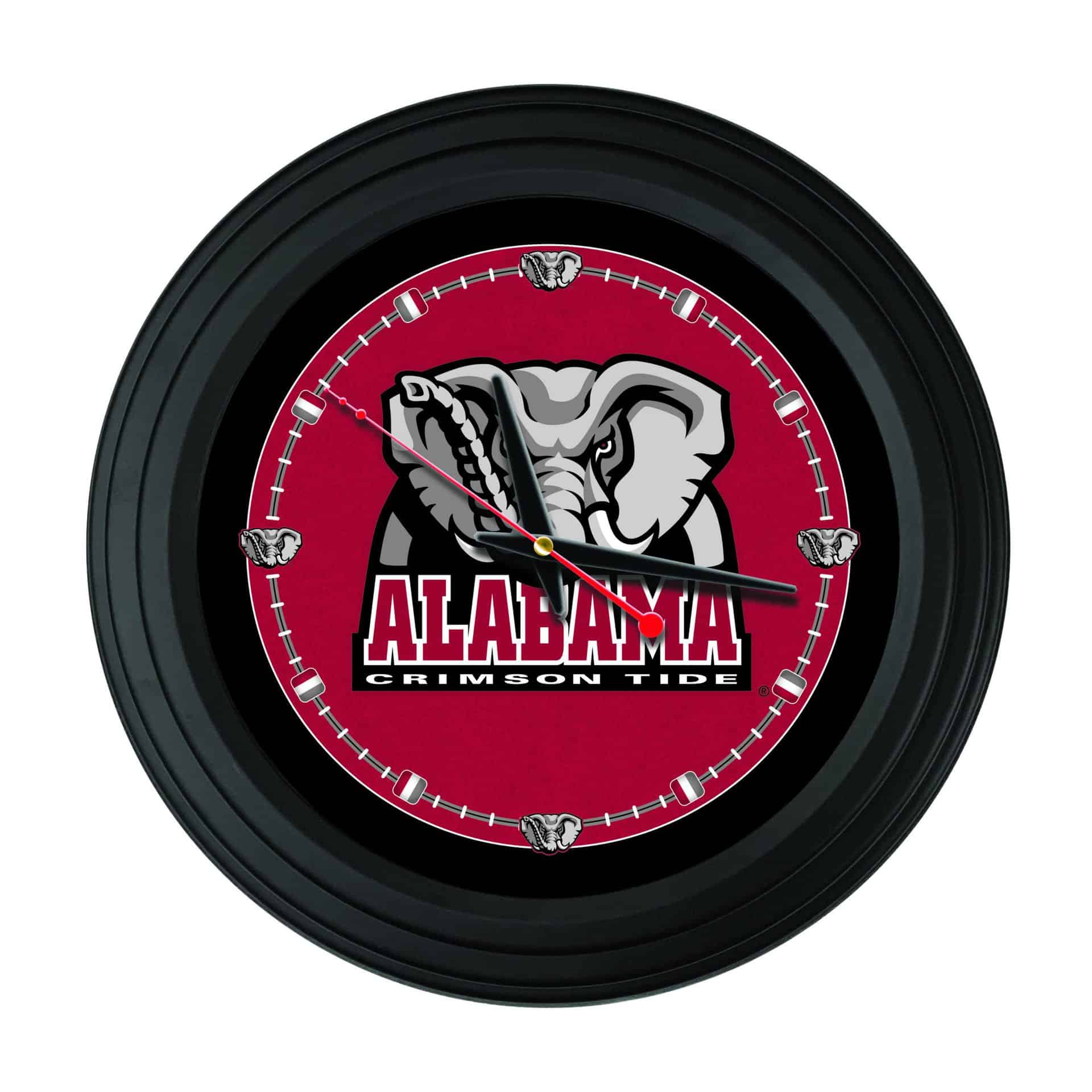 University of Alabama (Elephant) 15-Inch Wall Clock in Black