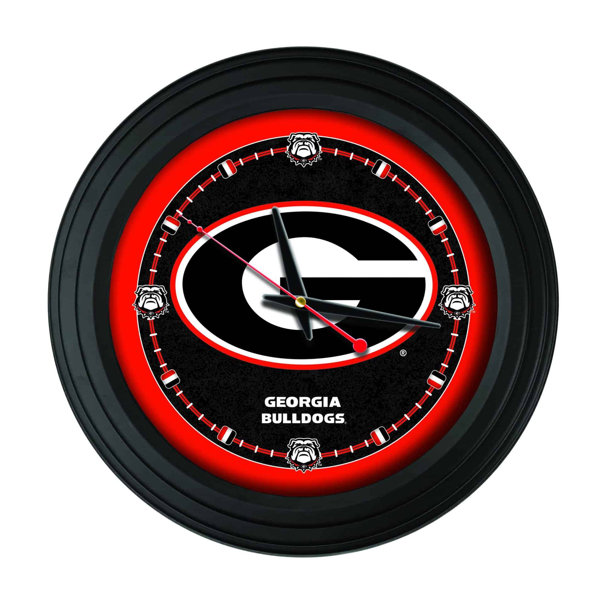 University of Georgia (G) 15-Inch Wall Clock in Black