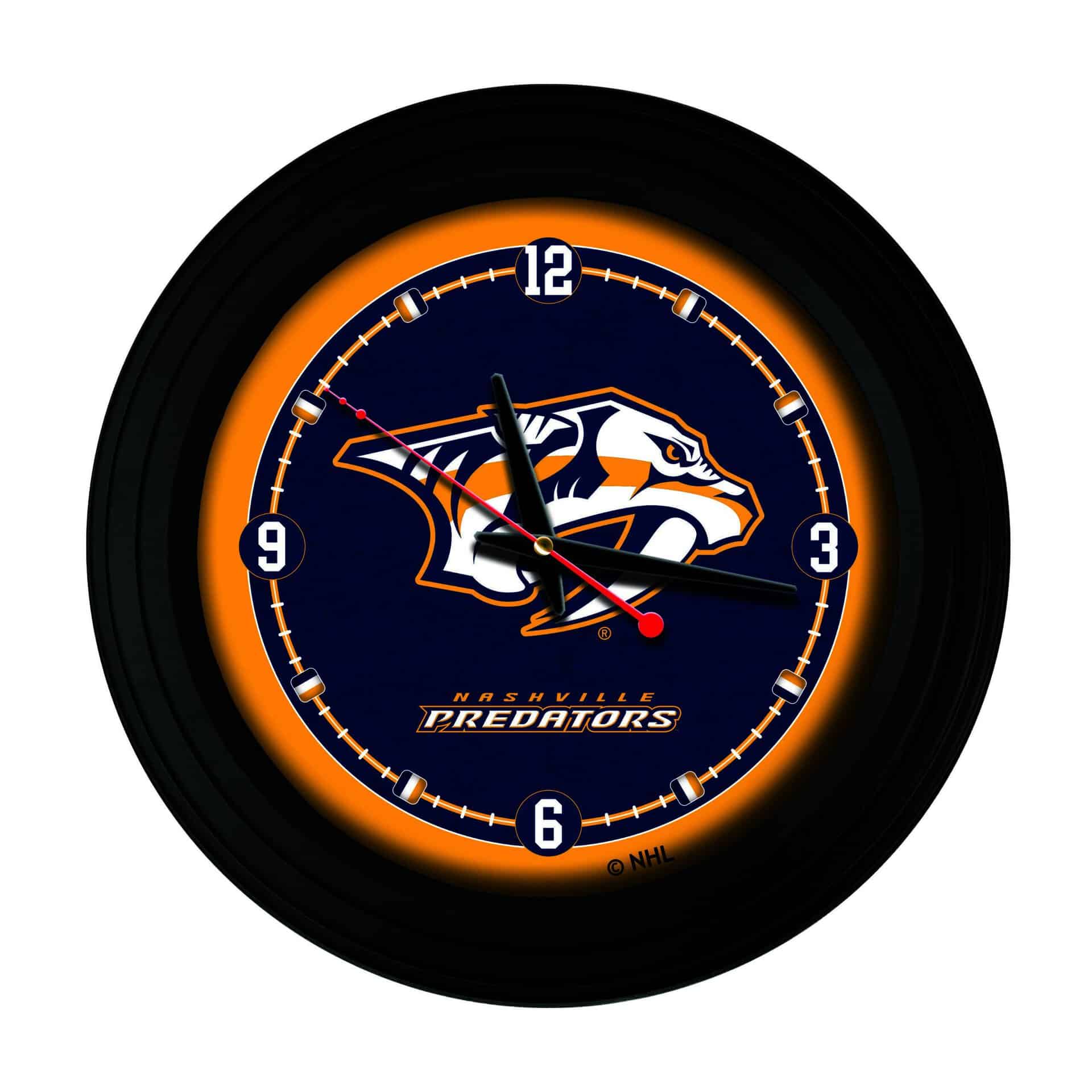 Nashville Predators 15-Inch Wall Clock in Black