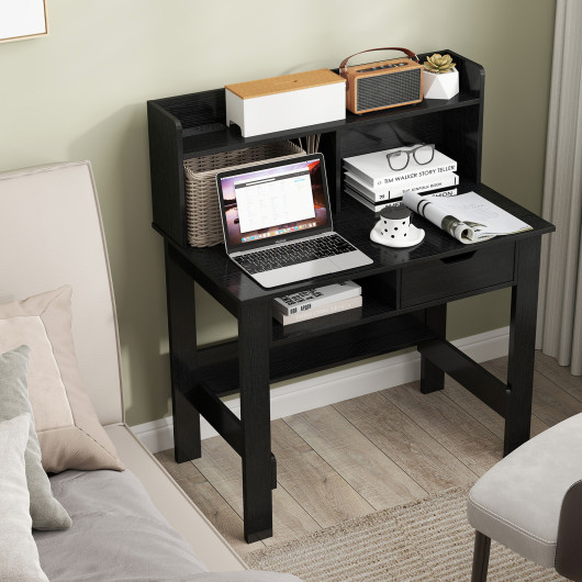 Black Computer Desk with USB, Type-C, and Power Outlets - Image 2