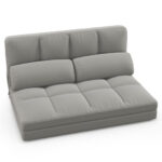 Convertible Floor Sofa Bed with Adjustable Backrest and Pillows