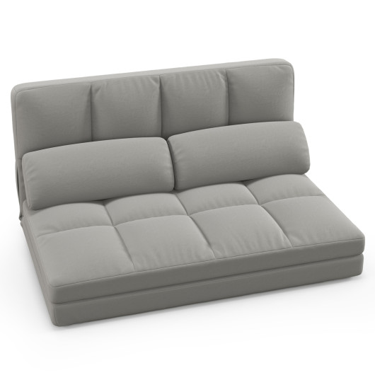 Convertible Floor Sofa Bed with Adjustable Backrest and Pillows - Image 10