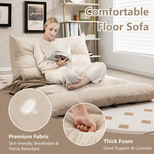Adjustable 3-in-1 Floor Sofa Bed with Lumbar Pillows - Image 7