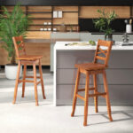 Swivel 30 Inch Bar Stools with Footrest and Backrest (Set of 2)