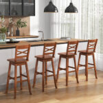 Swivel 30 Inch Bar Stools with Footrest and Backrest (Set of 2)