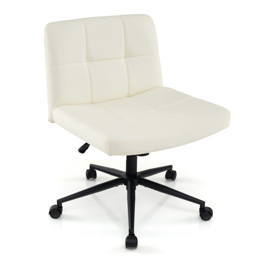 Height Adjustable Armless Desk Chair with Wheels for Home Office