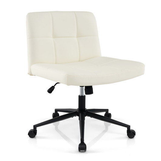 Height Adjustable Armless Desk Chair with Wheels for Home Office