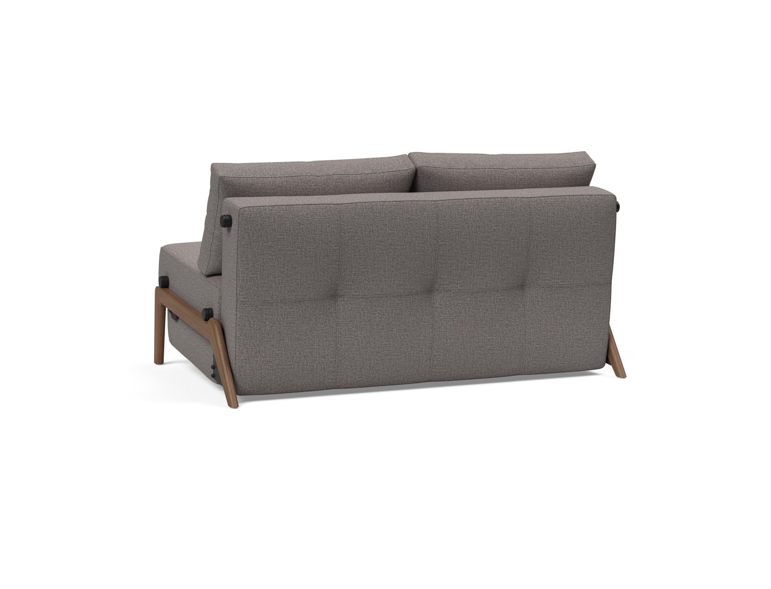 Cubed Full Size Sofa Bed With Dark Wood Legs - Mixed Dance Grey