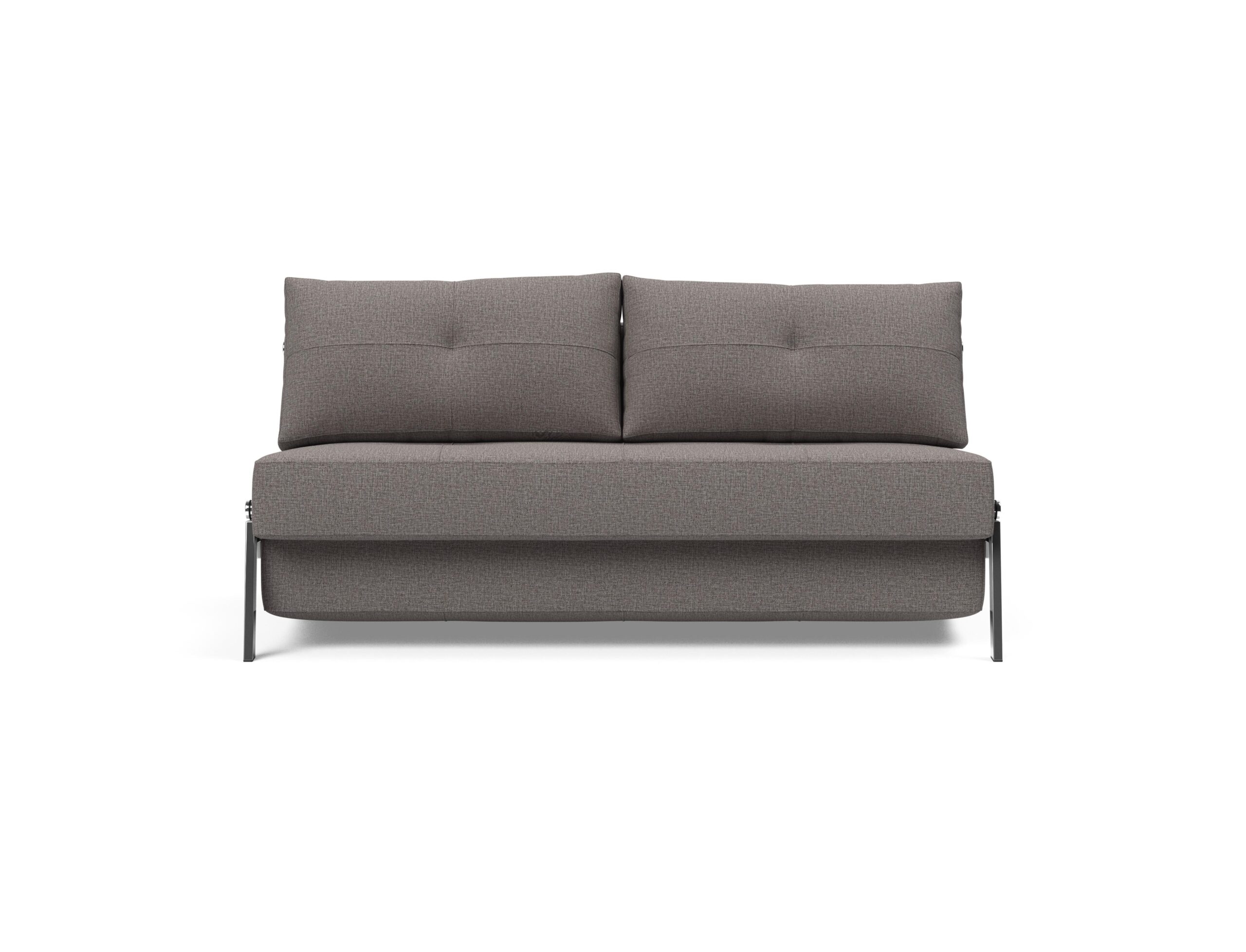 Cubed Queen Size Sofa Bed With Chrome Legs - Mixed Dance Grey