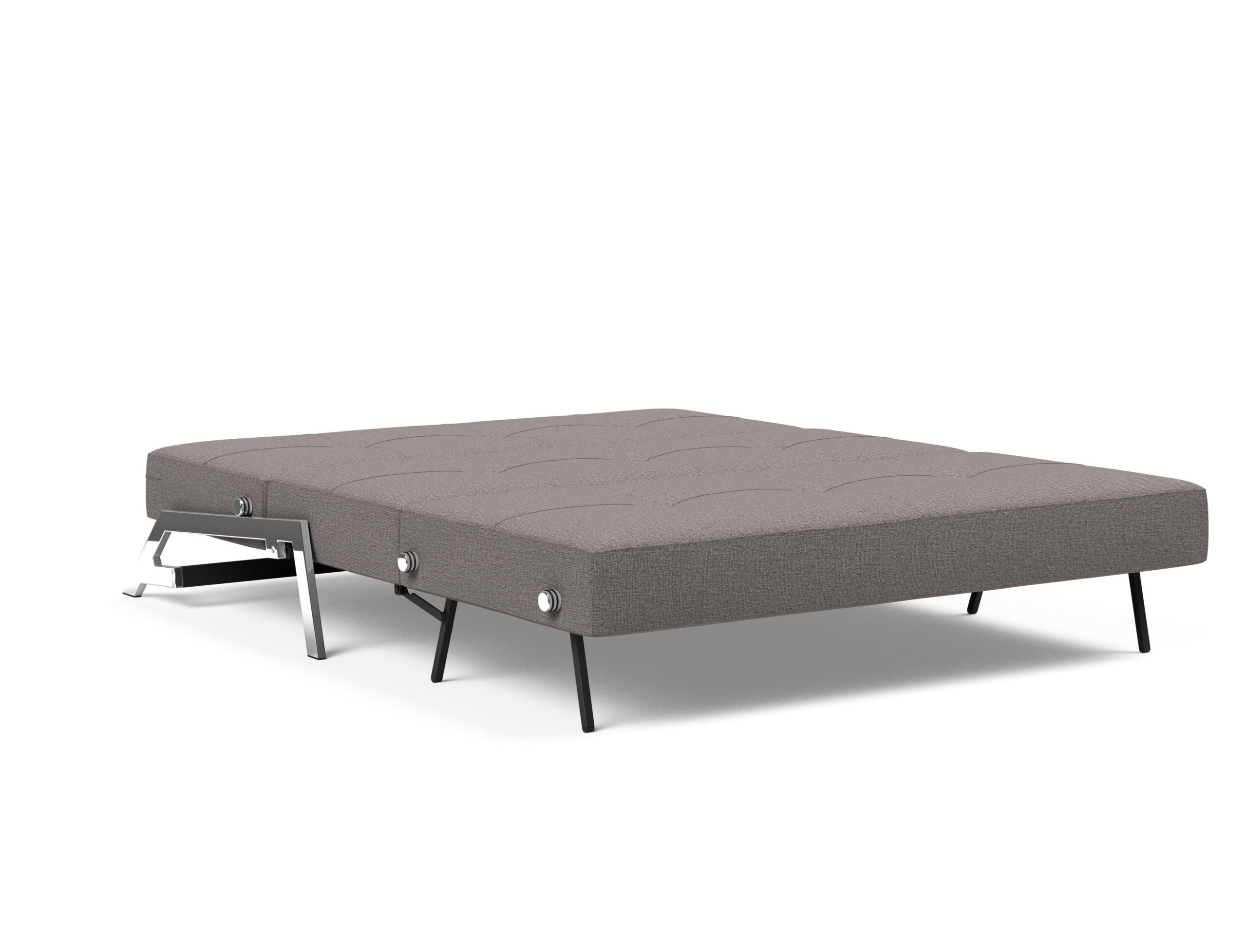 Cubed Queen Size Sofa Bed With Chrome Legs - Mixed Dance Grey