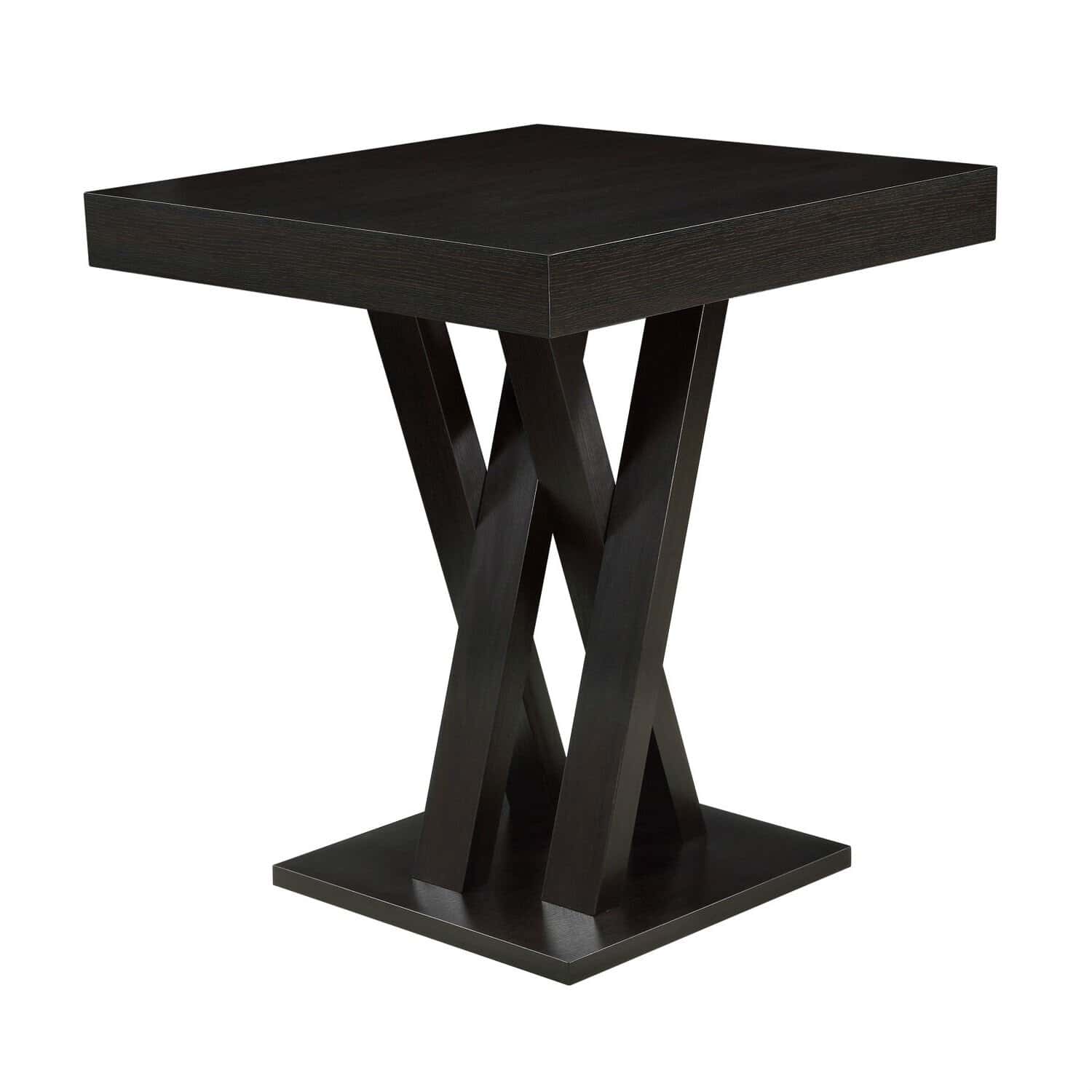 Modern Square Bar-Height Dining Table in Dark Cappuccino Finish