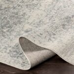 Distressed Oriental Area Rug Light Grey Beige 5'3 x 7'3