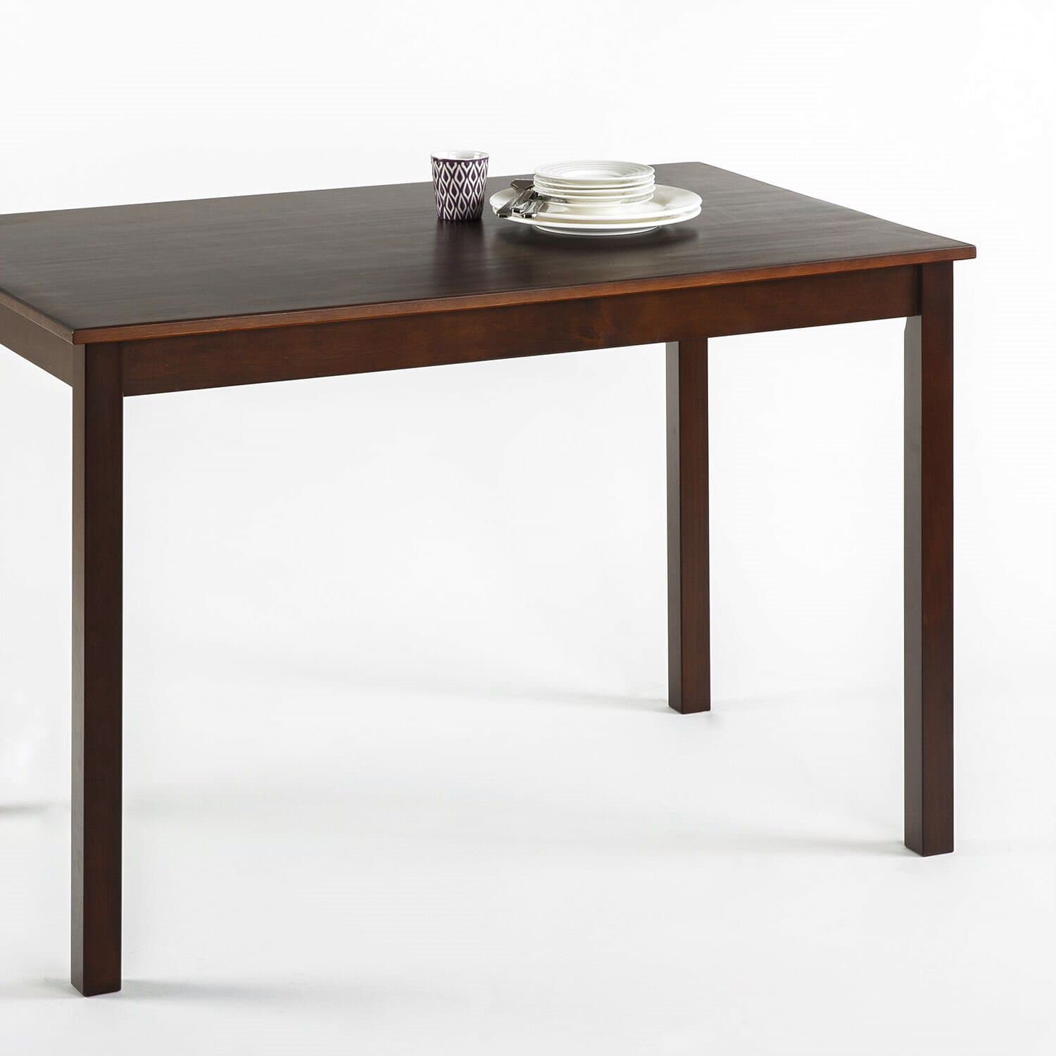 Espresso Finish Wooden Dining Table 45 x 28 Inch Durable