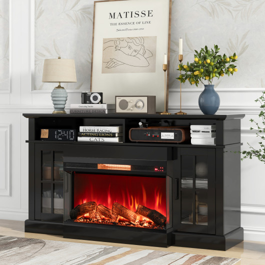 36 Inch 3-Sided Electric Fireplace with Adjustable Flame Settings