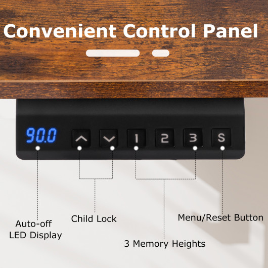 Adjustable Electric Standing Desk with Memory Settings and Cable Management