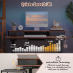 48 Inch x 24 Inch Height Adjustable Electric Standing Desk with Drawers and Monitor Shelf