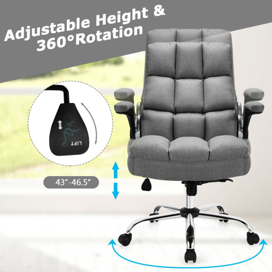 Ergonomic High Back Swivel Office Chair with Flip-up Arms - Image 14