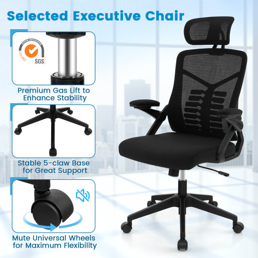 Ergonomic Mesh Office Chair with Lumbar Support and Rocking Function - Image 5