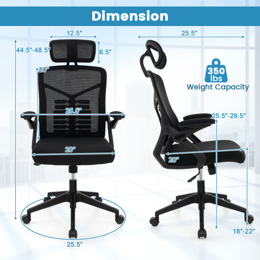 Ergonomic Mesh Office Chair with Lumbar Support and Rocking Function - Image 4