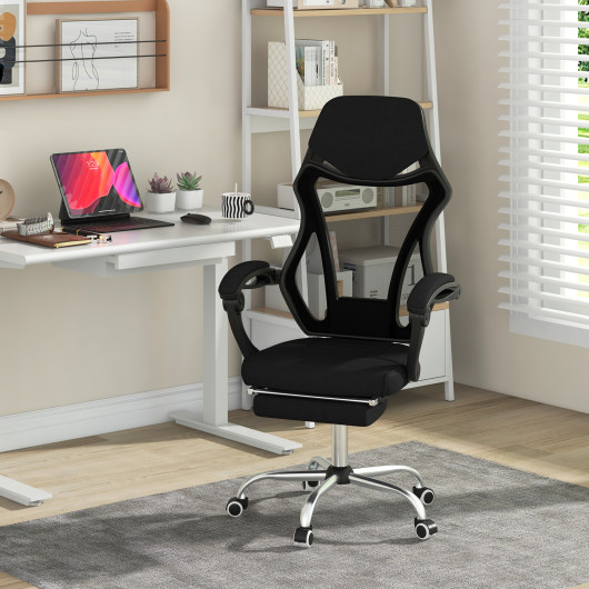 Ergonomic Mesh Office Chair with Footrest and Adjustable Backrest
