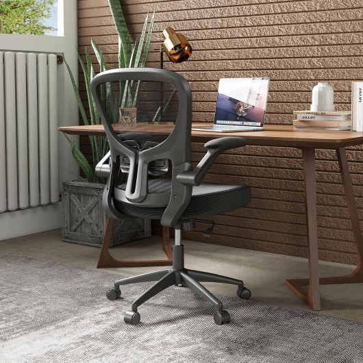 Ergonomic Swivel Mesh Office Chair with Flip-Up Armrests