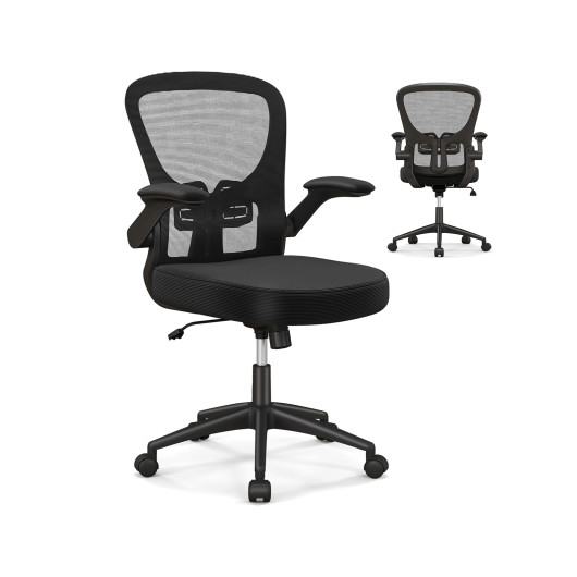 Ergonomic Swivel Mesh Office Chair with Flip-Up Armrests