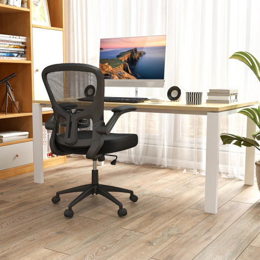 Ergonomic Swivel Mesh Office Chair with Flip-Up Armrests