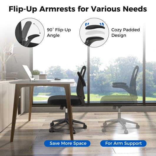Ergonomic Swivel Mesh Office Chair with Flip-Up Armrests