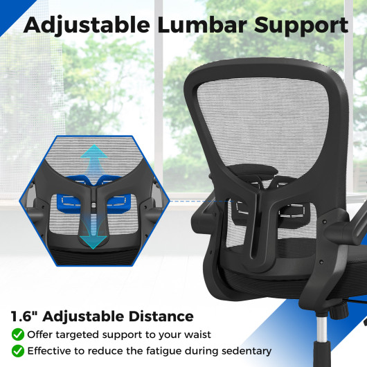 Ergonomic Swivel Mesh Office Chair with Flip-Up Armrests